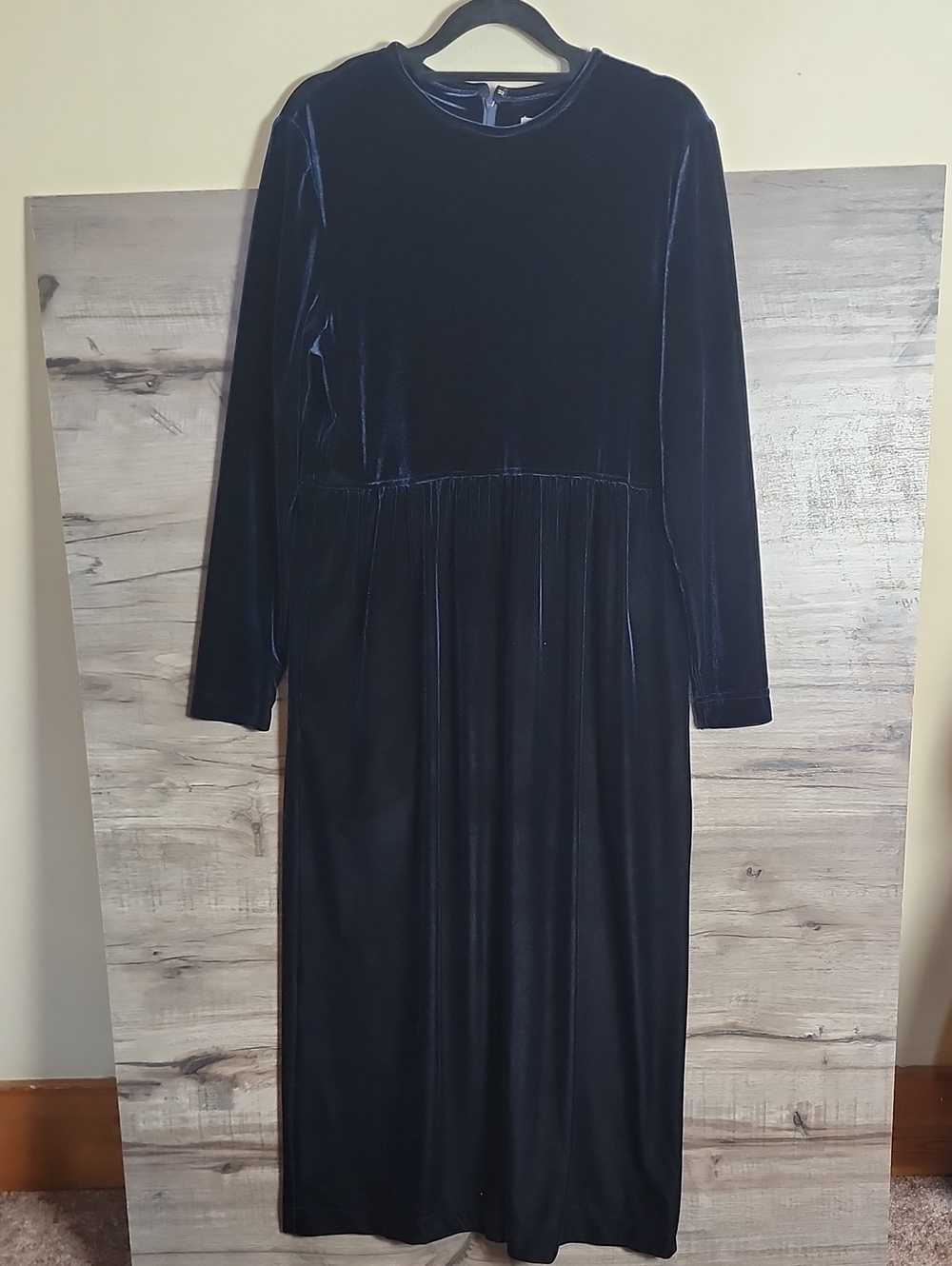 Talbots Vintage Velvet Maxi Dress In Deep Navy Blue